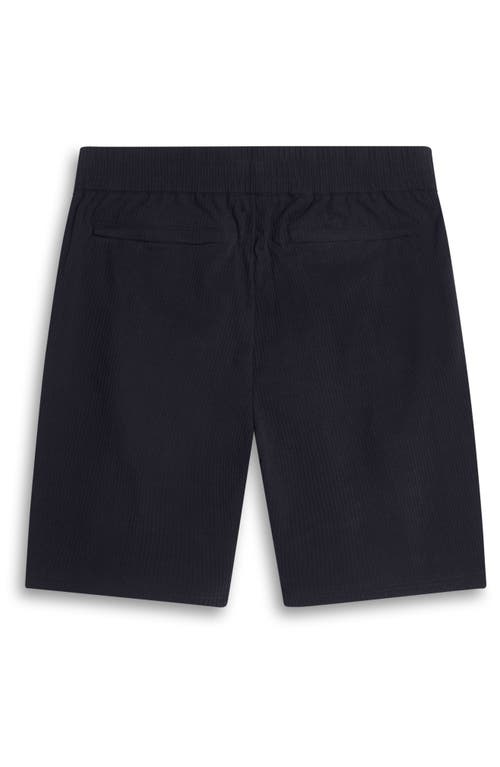 Bugatchi Seersucker Elastic Waist Shorts In Black