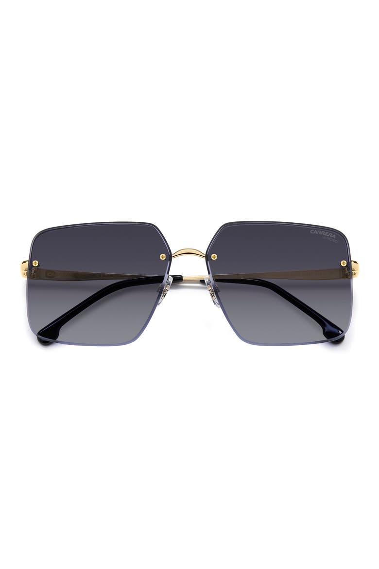 61mm Rimless Rectangular Sunglasses, Main, color, GOLD BLACK/ DARK GREY