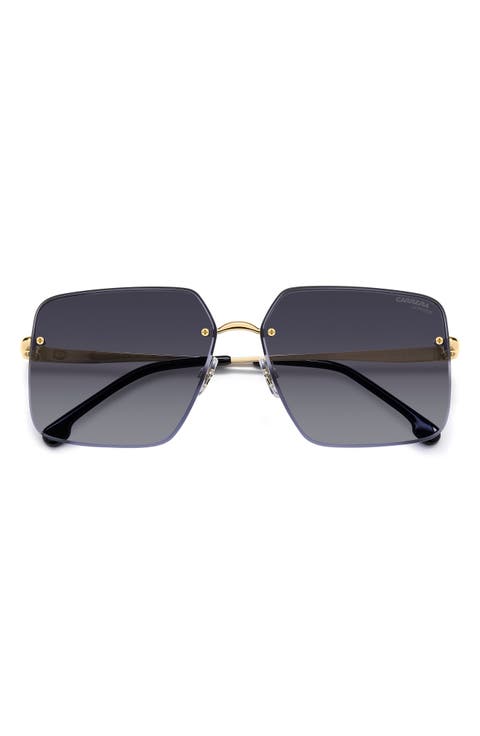 61mm Rimless Rectangular Sunglasses