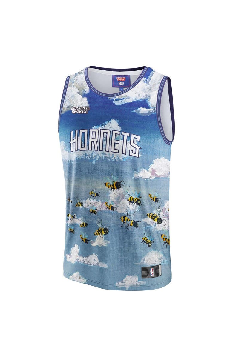 NBA X KIDSUPER Unisex NBA & KidSuper Studios by Fanatics Blue Charlotte Hornets Hometown Jersey, Alternate, color, Blue