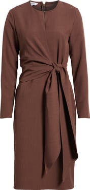 Misook Tie Waist Shift Dress