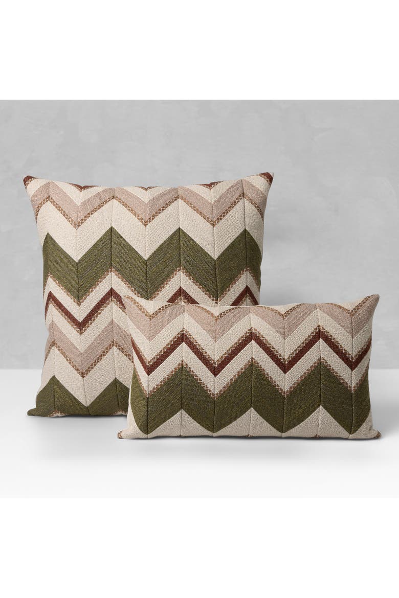 Mission Textured Chevron Indoor & Outdoor Woven Accent Pillow & Insert, Alternate, color, Multi