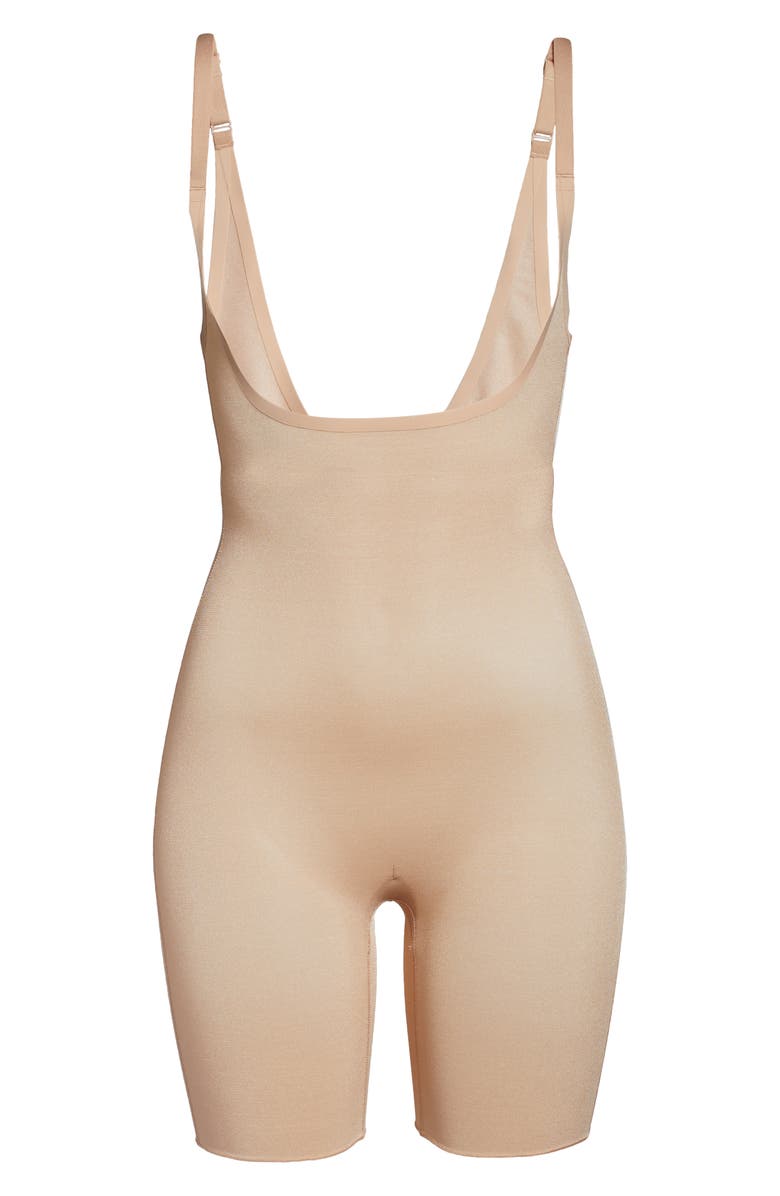SKIMS Sheer Sculpting Open Bust Bodysuit, Alternate, color, Clay