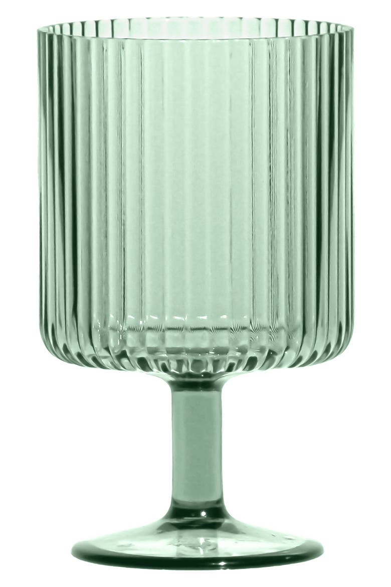 Set of 6 Shatterproof Mesa Stacking Goblets, Alternate, color, GREEN