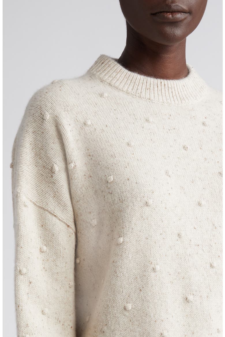 Melville Mélange Bobble Cashmere Sweater, Alternate, color, NATURAL MELANGE