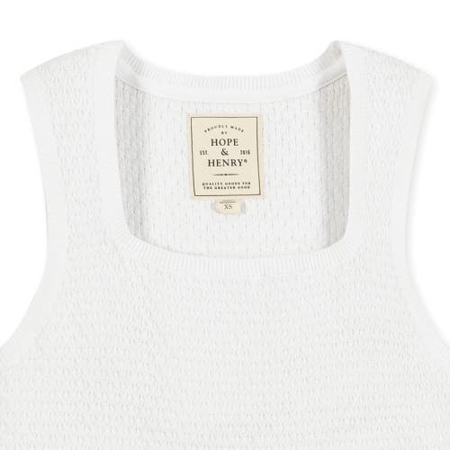 Shop Hope & Henry Organic Scoop Neck Sweater Tank In White Diamond