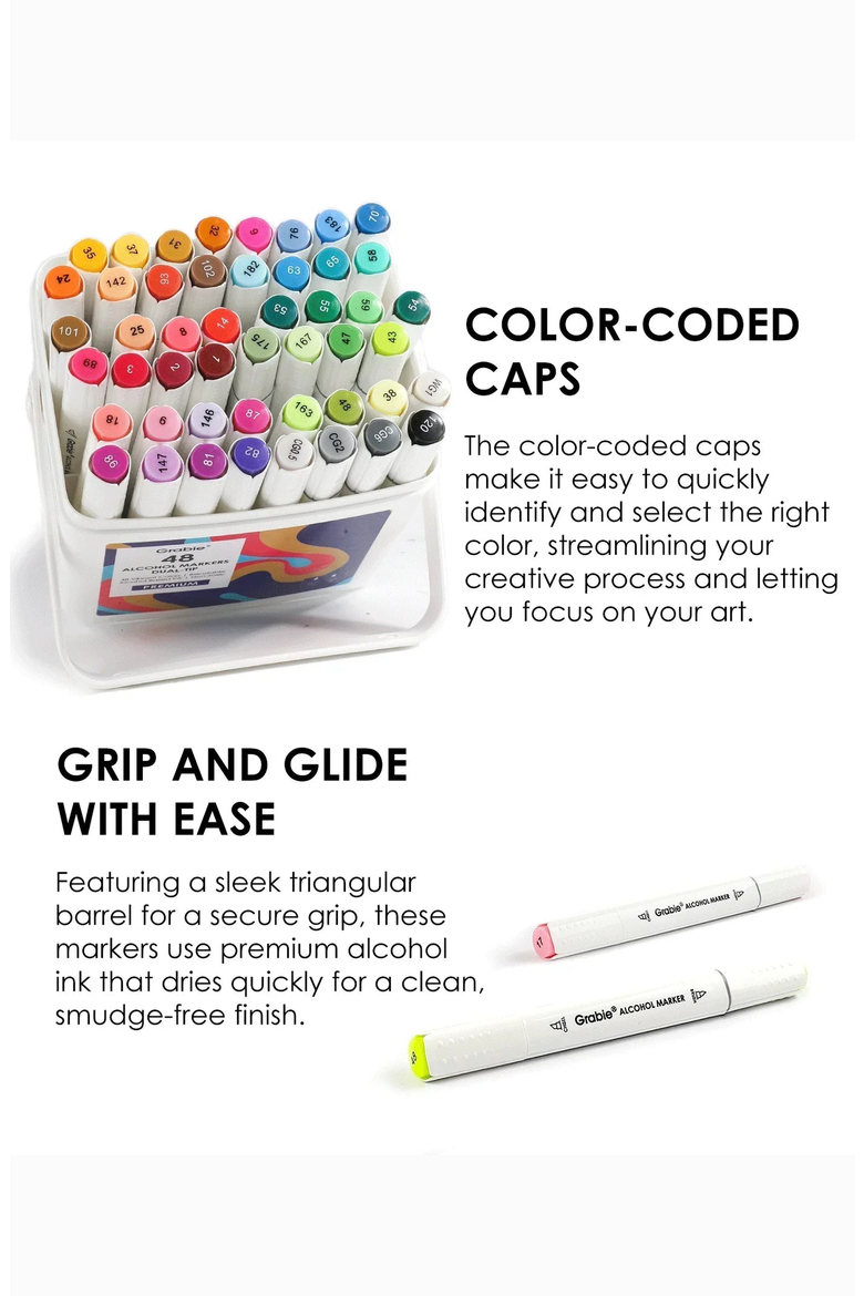 Dual Tip Alcohol Based Marker Set With Coloring Book, Alternate, color, Assorted Colors