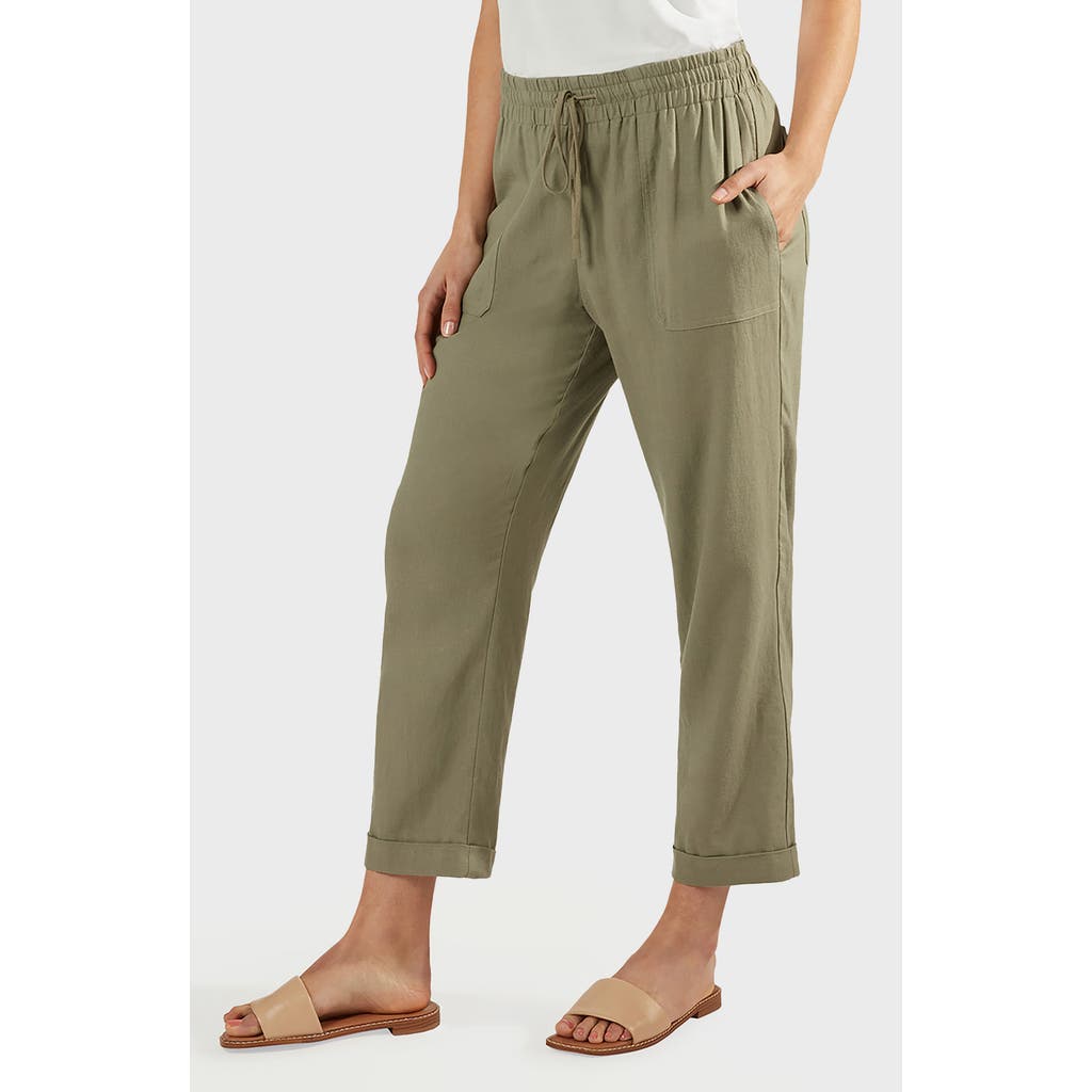 Matty M . Laurel Linen Blend Pants In Green