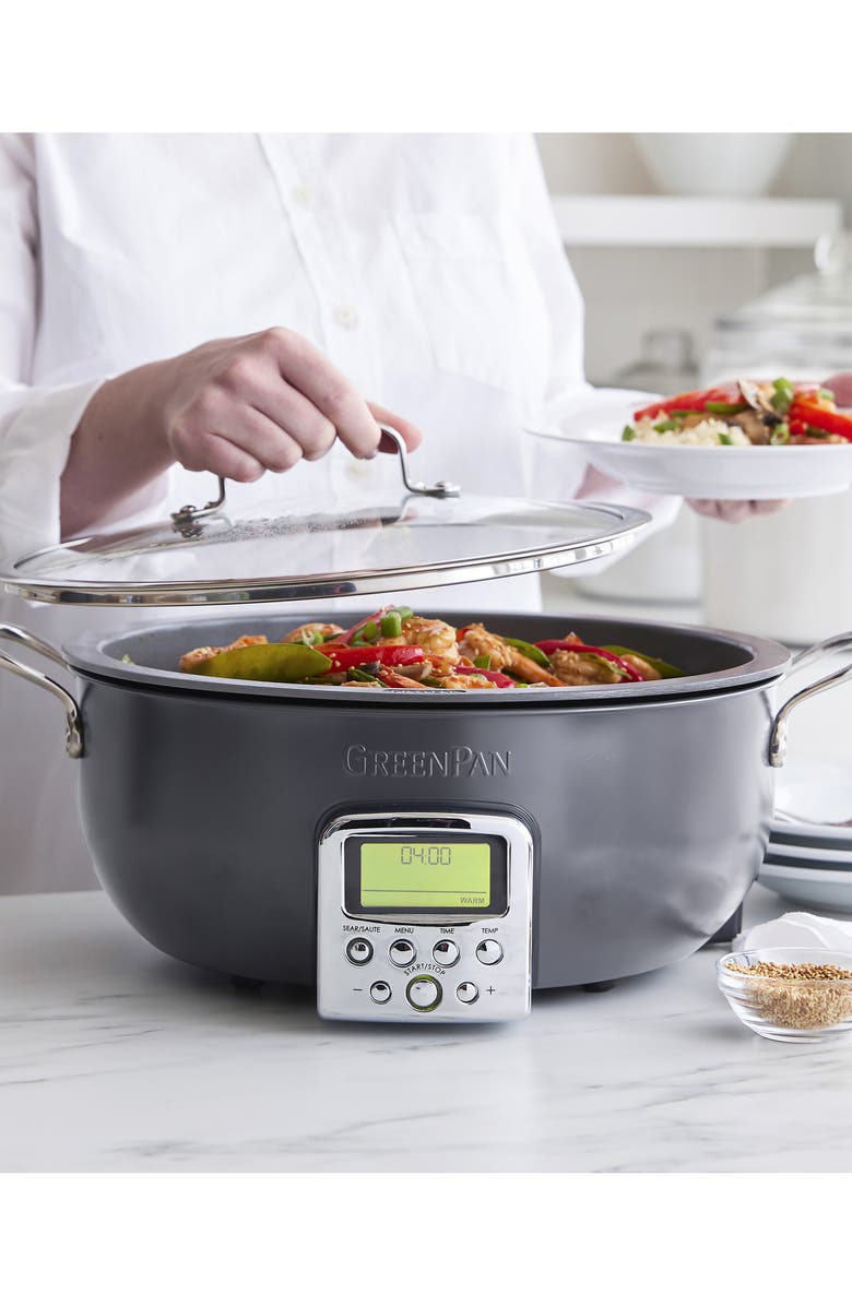 GreenPan Elite 6-Quart Essential Smart Skillet, Alternate, color, Graphite