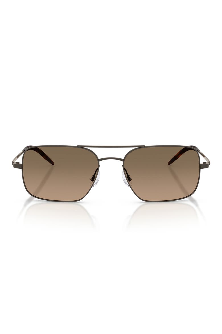 55mm Victory II Polarized Rectangular Sunglasses, Main, color, PEWTER / SANDSTONE