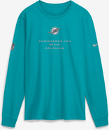 Nike Men's Nike Aqua Miami Dolphins Sideline Bold Arch Star Dri-FIT Long Sleeve T-Shirt