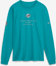Nike Men's Nike Aqua Miami Dolphins Sideline Bold Arch Star Dri-FIT Long Sleeve T-Shirt