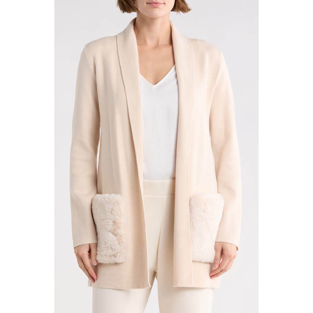 T Tahari Shawl Collar Cardigan In White