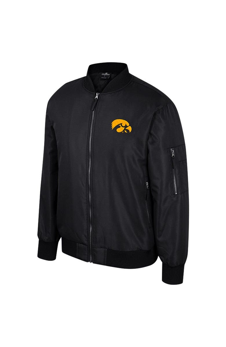 COLOSSEUM Men's Colosseum  Black Iowa Hawkeyes Full-Zip Bomber Jacket, Alternate, color, 