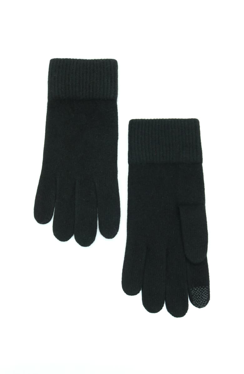 Portolano Cashmere men's tech gloves, Main, color, Black