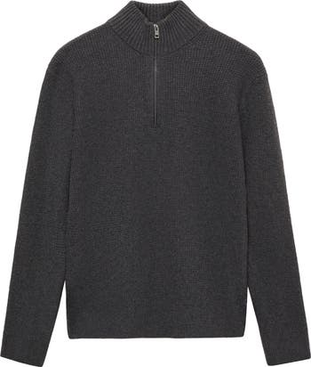 MANGO Mock Neck Quarter Zip Sweater Nordstrom