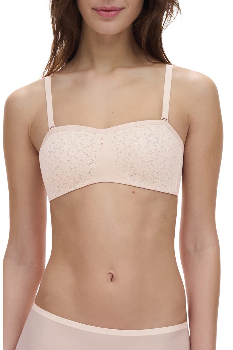 Norah Lace Trim Bandeau Bra, Alternate, color, BLUSH-1N