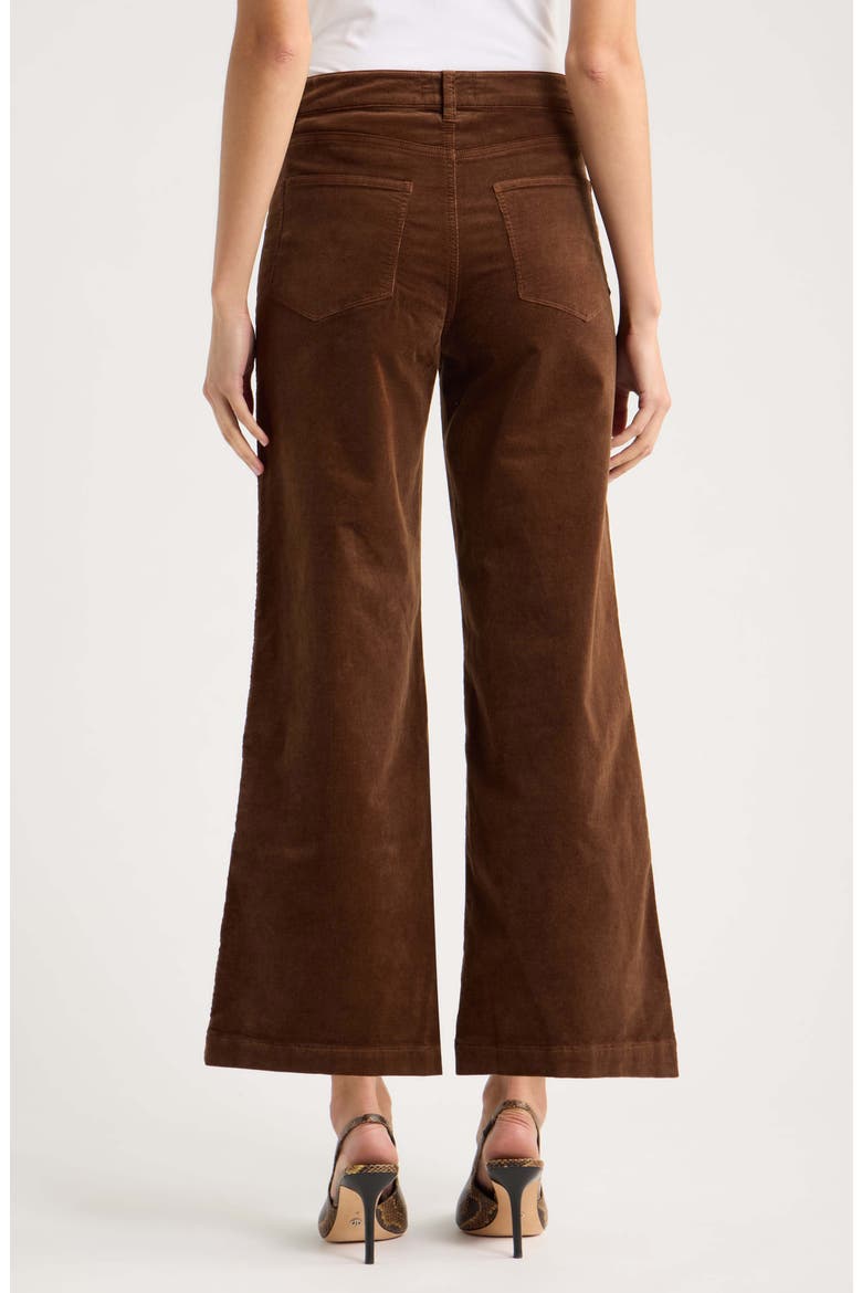 Anessa Corduroy High Waist Ankle Wide Leg Jeans, Alternate, color, HICKORY