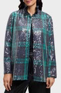 Foxcroft Carolina Plaid Sequin Shirt Jacket