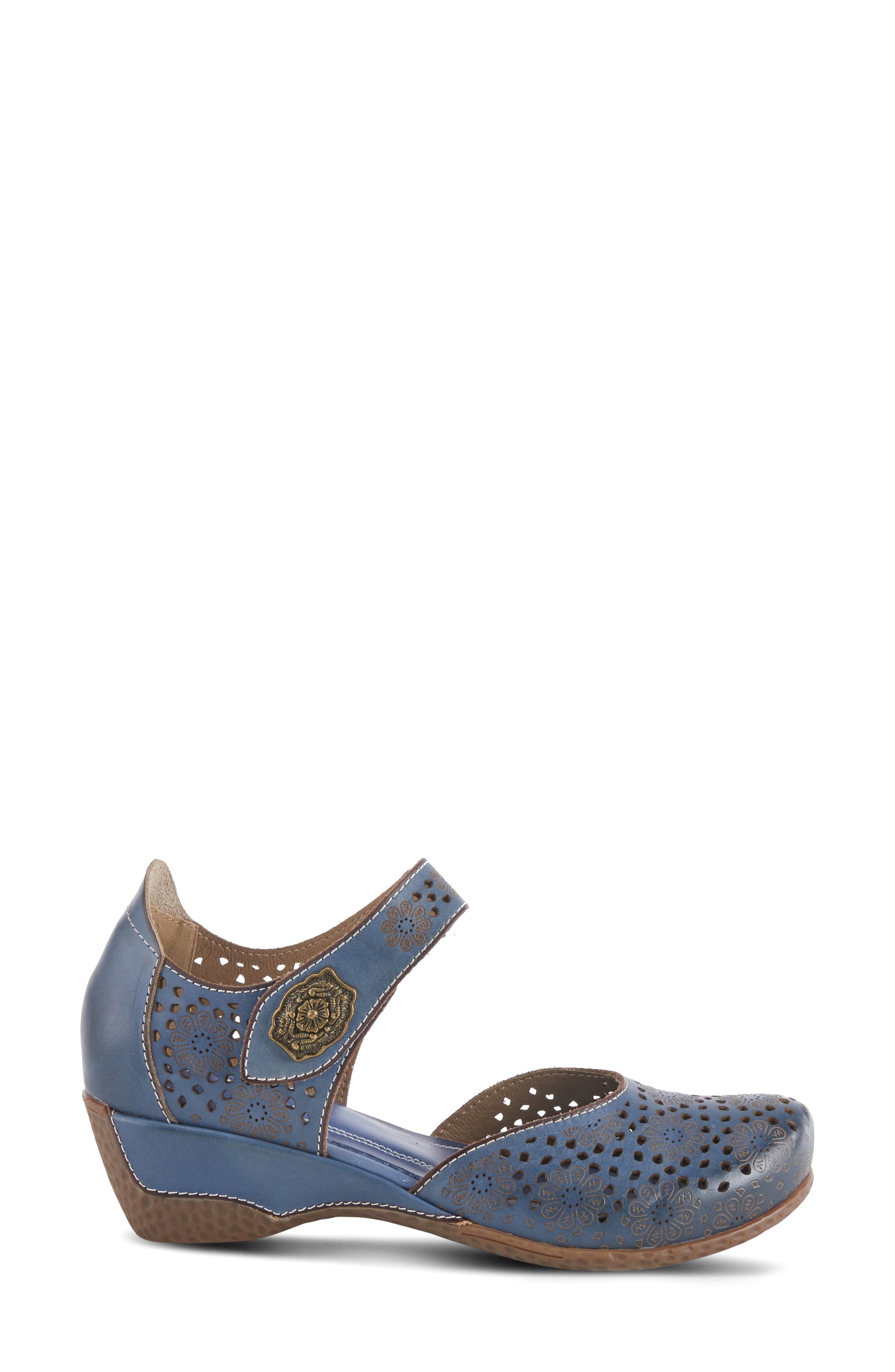 L'Artiste by Spring Step Americana Ankle Strap Clog, Alternate, color, Navy