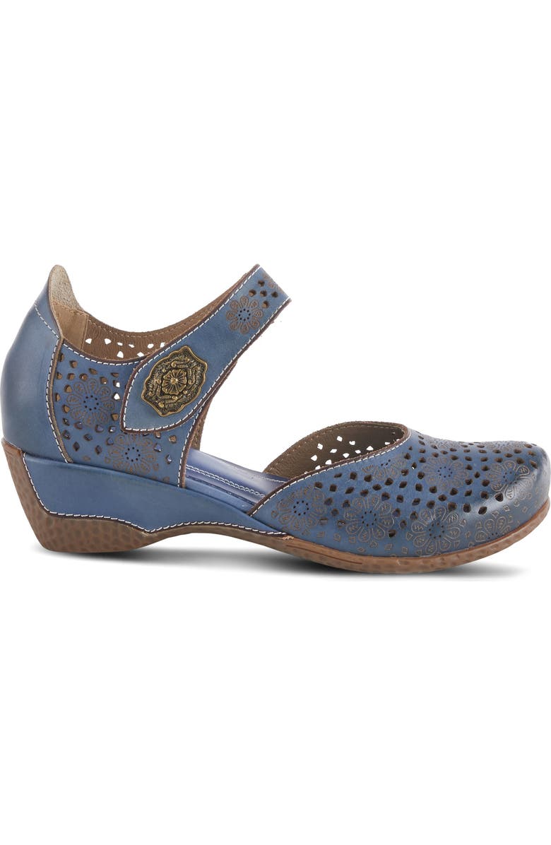 L'Artiste by Spring Step Americana Ankle Strap Clog, Alternate, color, Navy