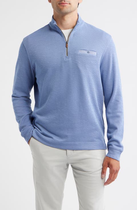 Flame Stitch Quarter Zip Pullover