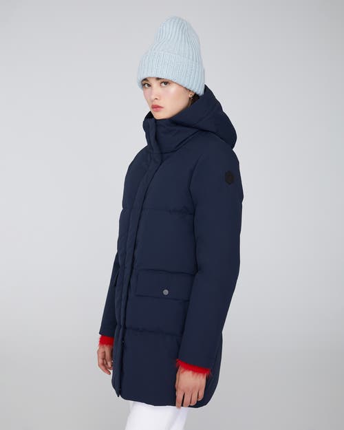 Quartz Co. Chloe | Hooded Down Winter Jacket In True Navy
