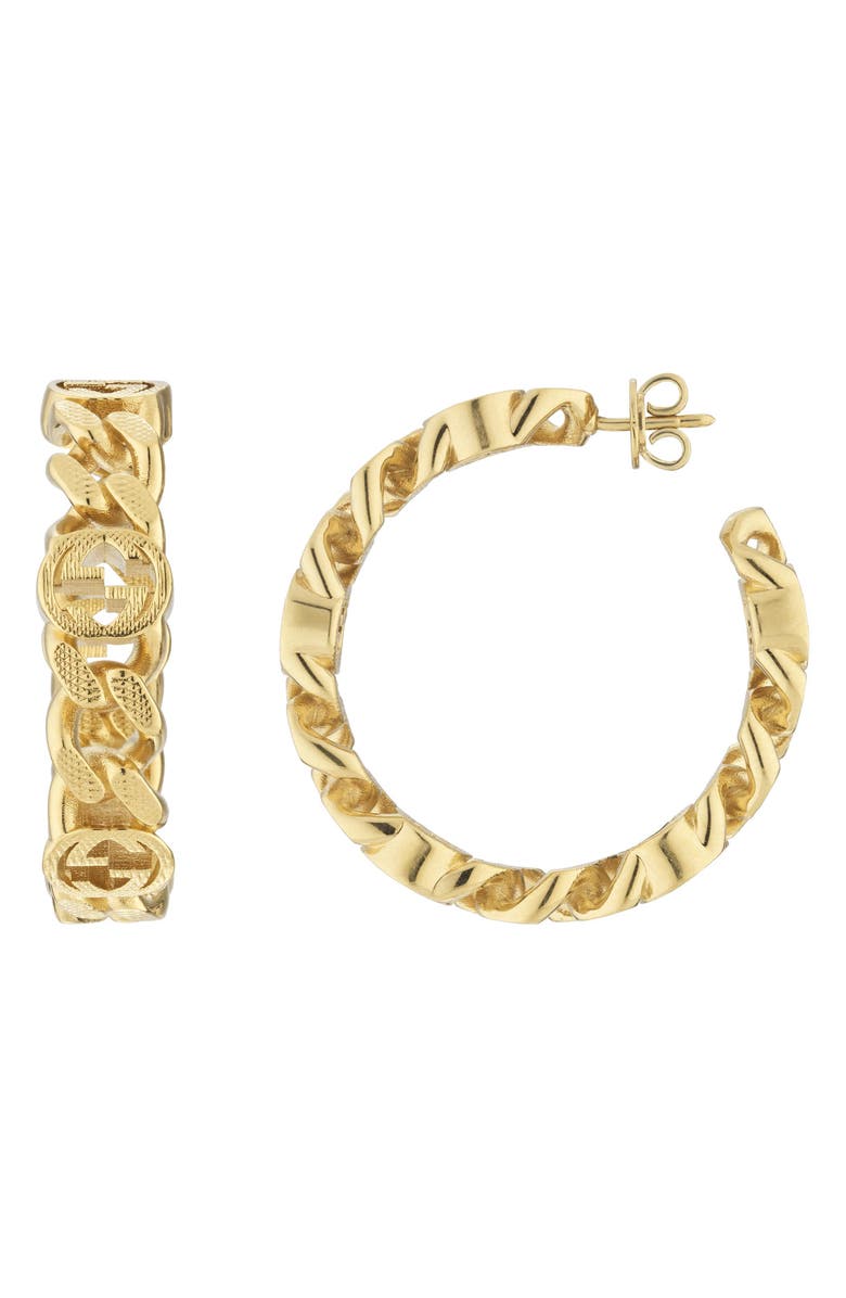 Gucci GG Chain Hoop Earrings, Main, color, 