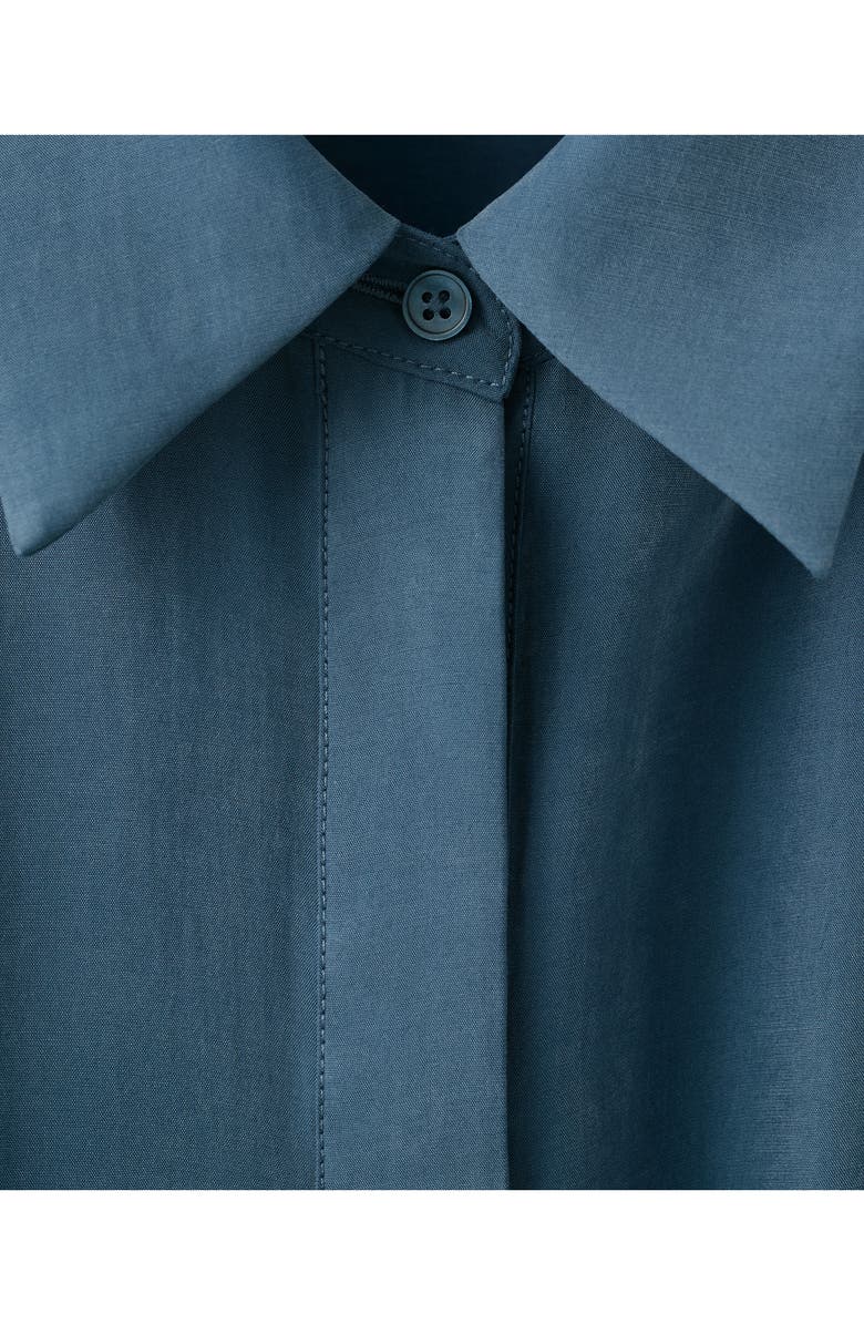 MANGO Belted Shirtdress, Alternate, color, Blue