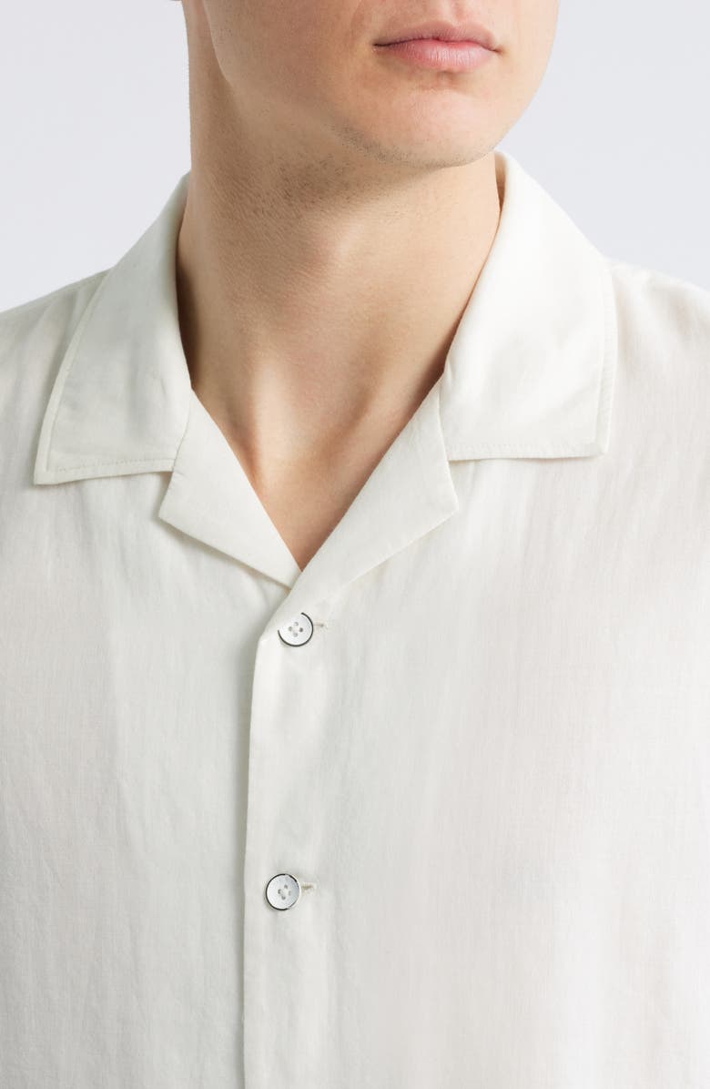 rag & bone Avery Cotton Gauze Camp Shirt, Alternate, color, White