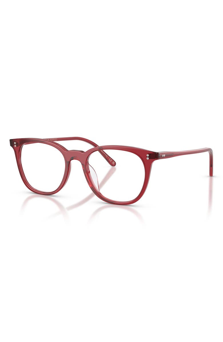 Oliver Peoples 49mm Pillow Optical Glasses, Alternate, color, Translucent Rust/ Demo Lens
