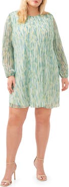 Halogen® Release Long Sleeve Minidress