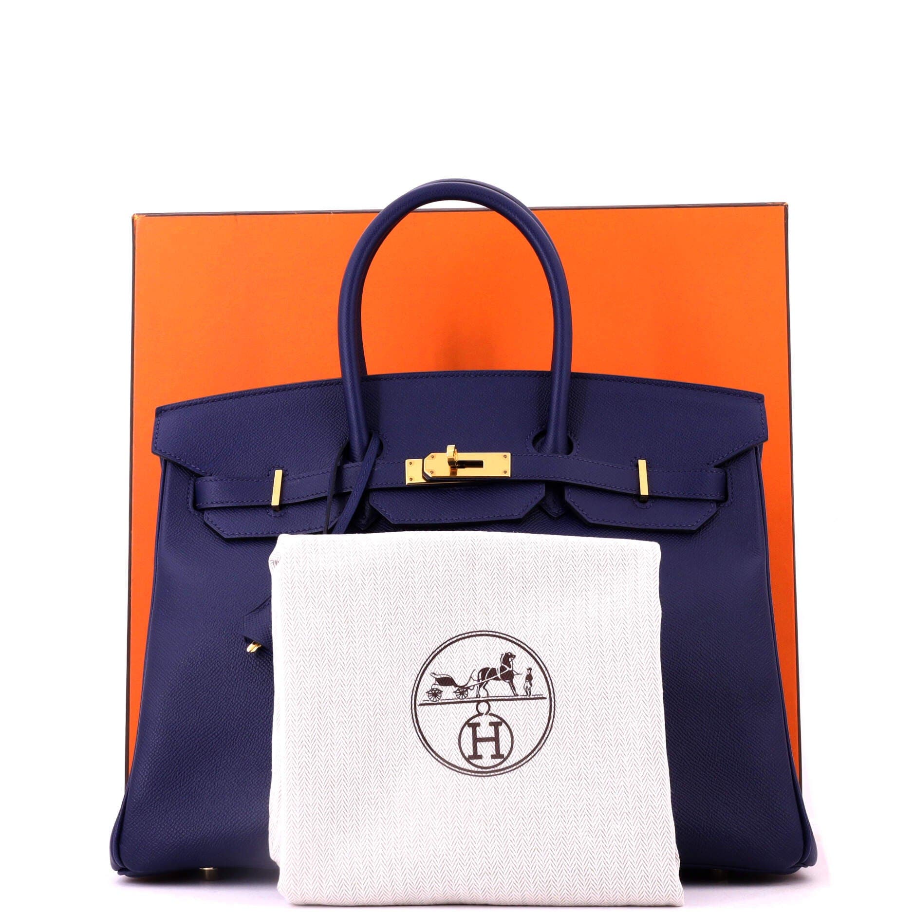 Pre-Owned Hermes Birkin Handbag Blue Epsom with Gold Hardware 35, Alternate, color, Bleu Saphir