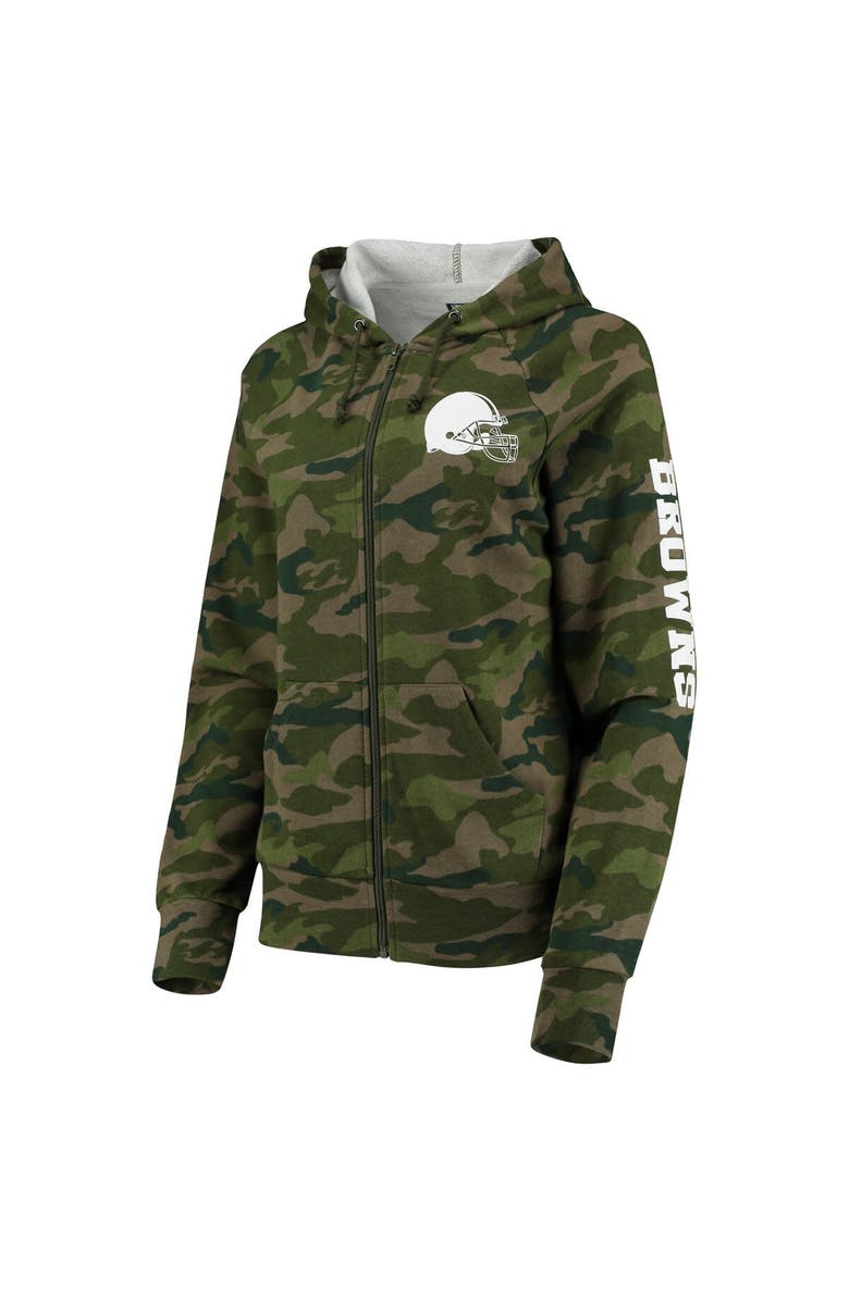 New Era Women's New Era Camo Cleveland Browns Raglan Full-Zip Hoodie, Alternate, color, Camo
