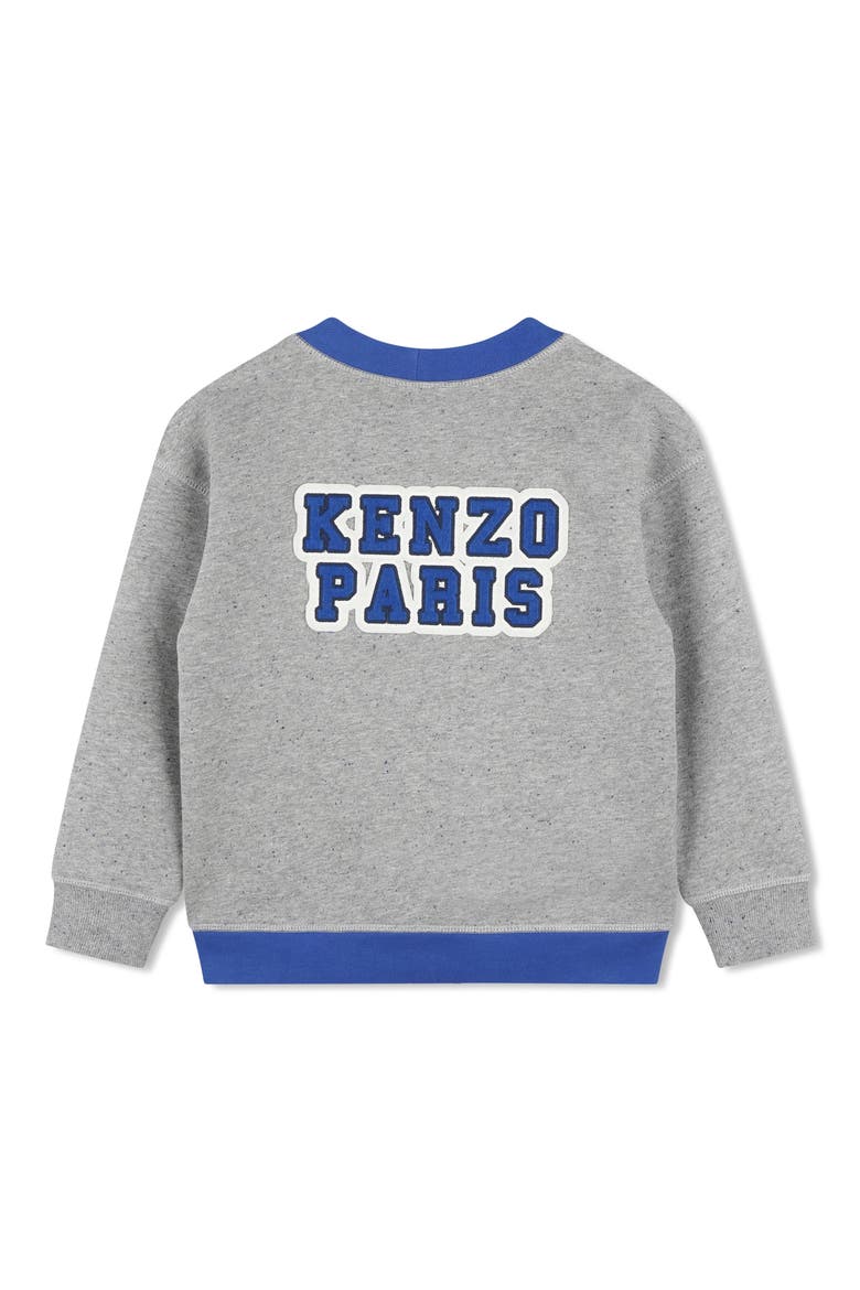 Kids' Logo Patch Fleece Varsity Cardigan, Alternate, color, GREY MARL