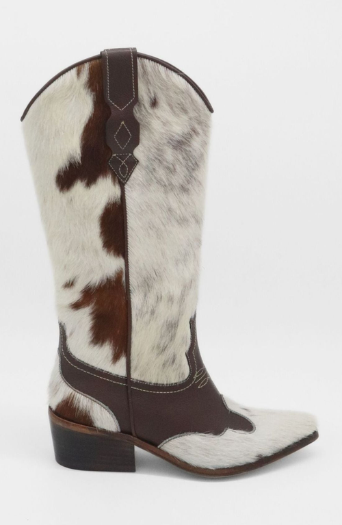 Stivali New York Nirvana Western Cowboy Boots In White/brown