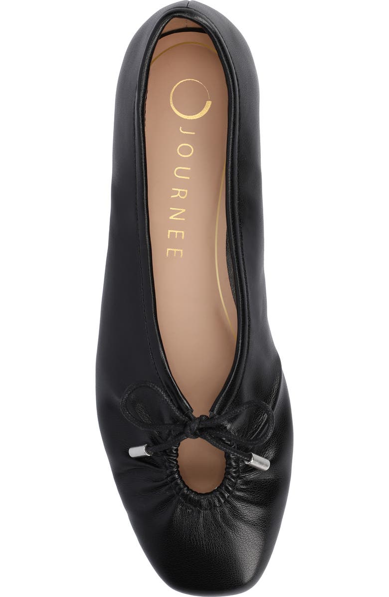 Journee Collection Callee Keyhole Square Toe Flat, Alternate, color, Black