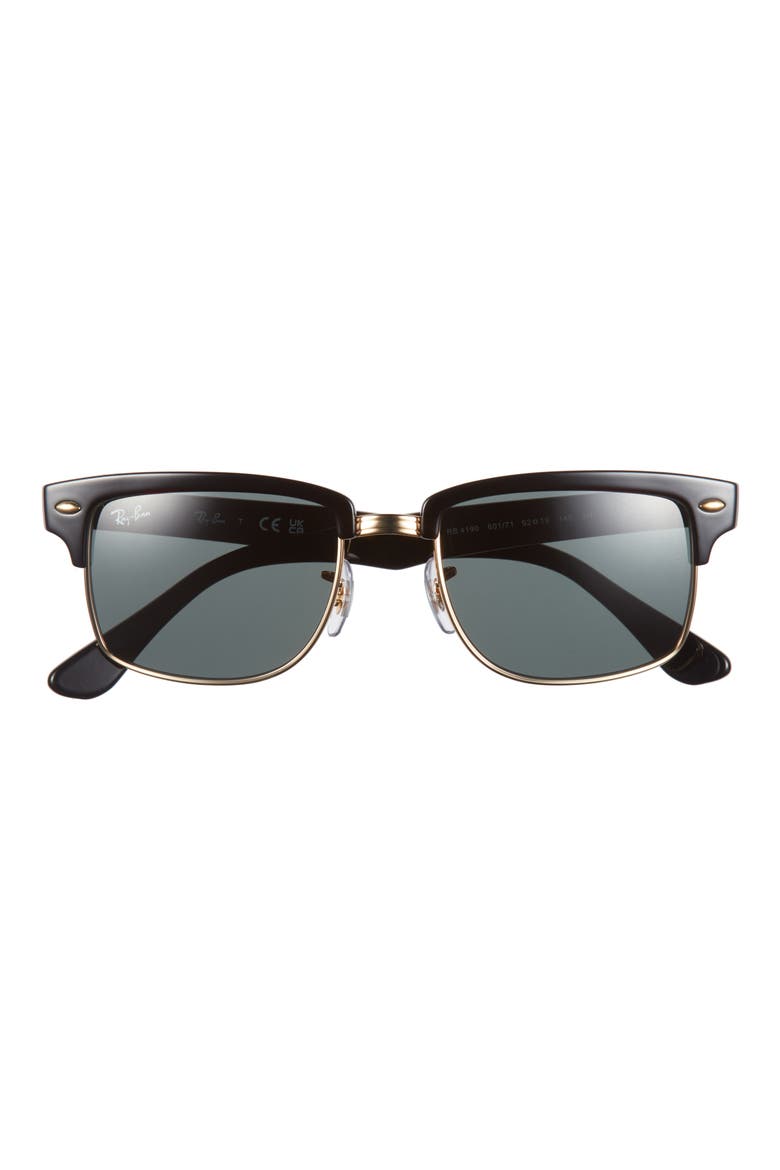 52mm Square Sunglasses, Main, color, DARK GREEN