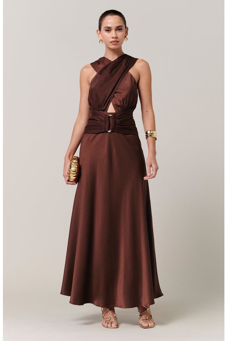 Clover Midi Dress, Main, color, Rust