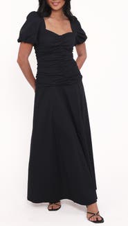 Petal & Pup Denver Sweetheart Neck Stretch Cotton Maxi Dress