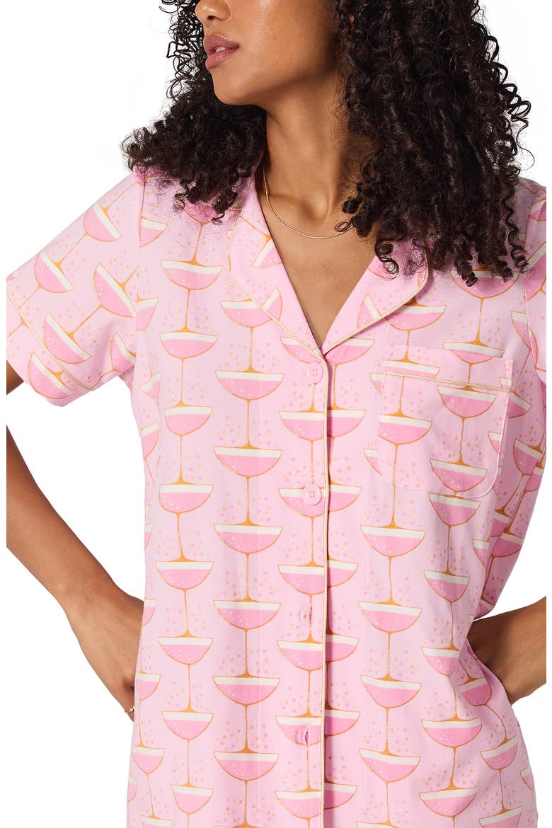 Print Short Pajamas, Alternate, color, PINK CHAMPAGNE COUPE