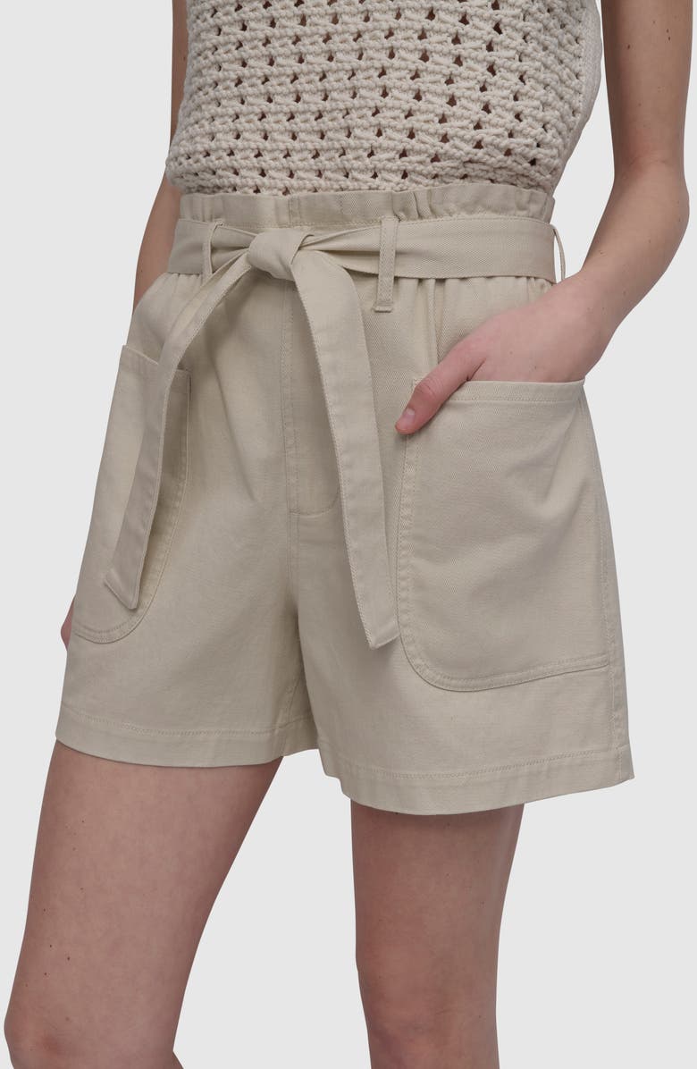 DKNY Jeans High Waist Paperbag Shorts, Alternate, color, 