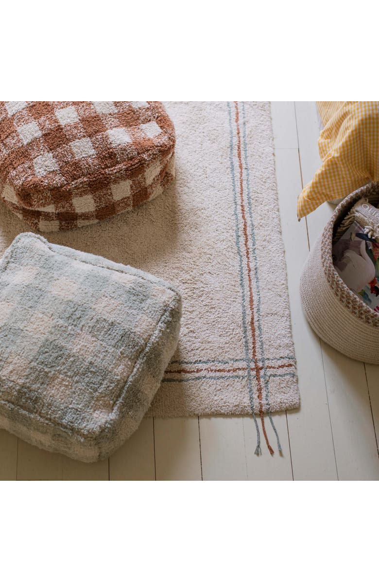 Lorena Canals Pouf Vichy, Alternate, color, Natural, Blue Sage