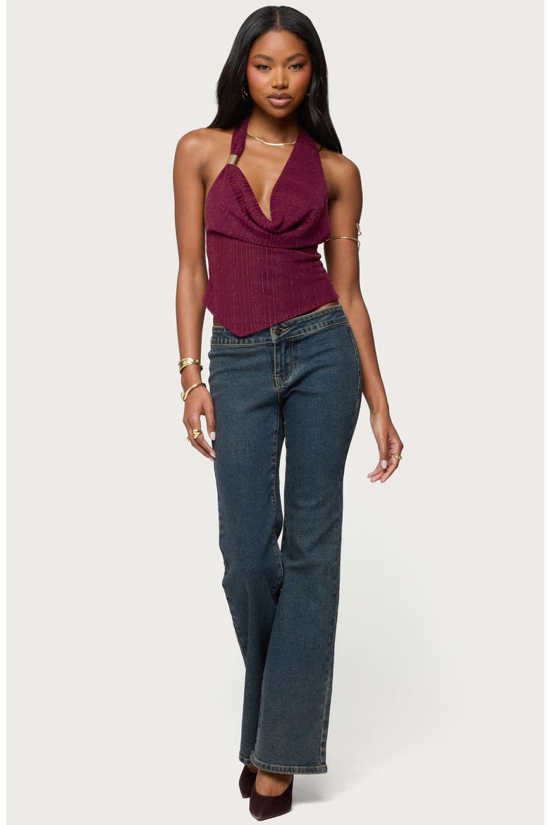 Mimi Textured Mesh Asymmetric Sleeveless Top, Alternate, color, BURGUNDY