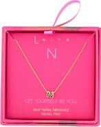Leith Let Yourself Be You Bubble Initial Pendant Necklace