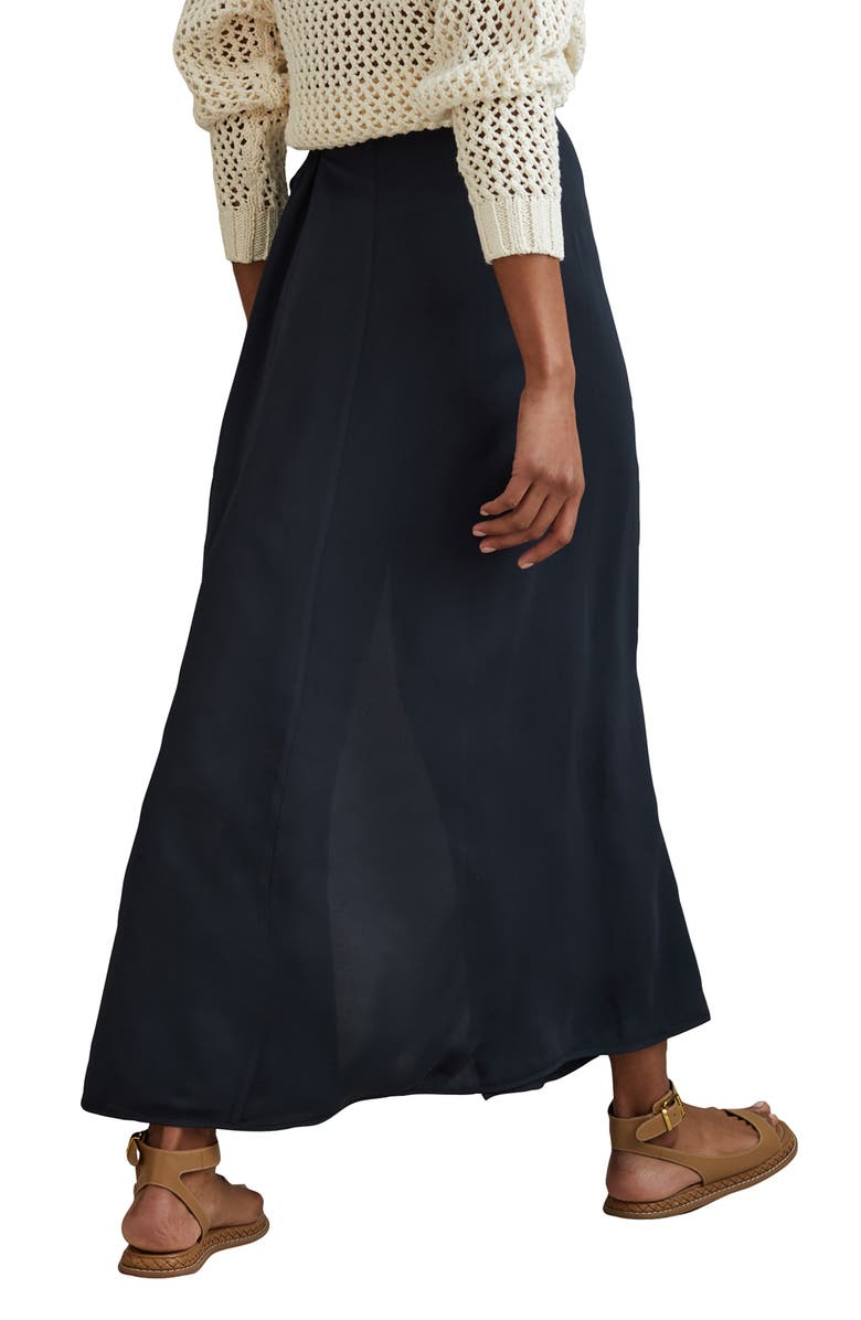 Reiss Esme Cutout Side Tie Midi Skirt, Alternate, color, Navy