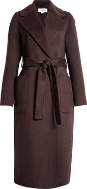 Reiss Lucia Tie Waist Wool Blend Coat