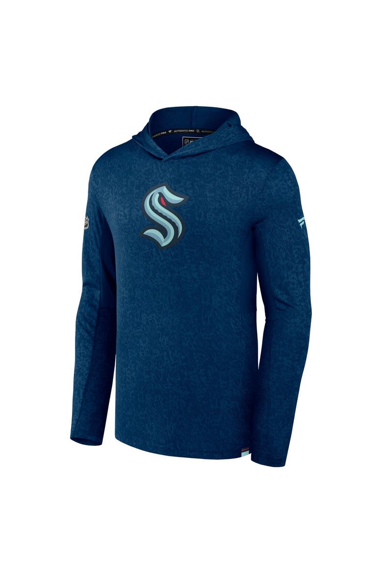 Men's Fanatics Branded  Deep Sea Blue Seattle Kraken Authentic Pro Lightweight Pullover Hoodie, Alternate, color, Navy
