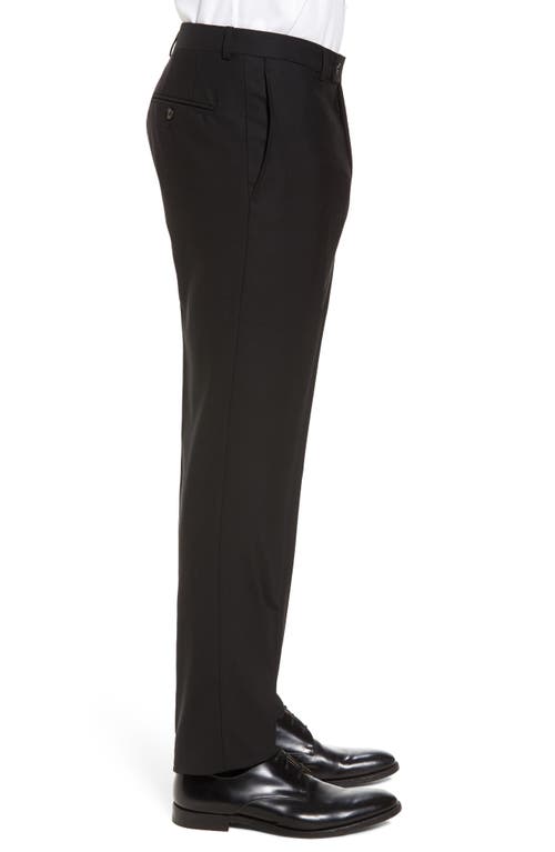 Ted Baker London Jefferson Trim Fit Flat Front Wool Dress Pants In Black