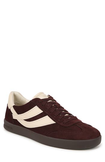 Vince Men's Oasis Mixed Leather Low-top Sneakers In Bordeaux/moonlight